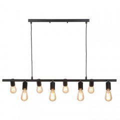 HANGING LAMP BLACK METAL ROD 8 ARM - HANGING LAMPS